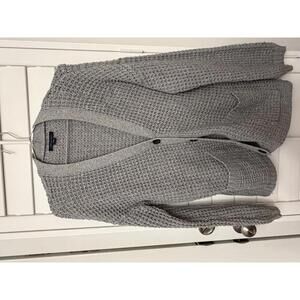 American Eagle waffle chunky knit button front long cardigan size Medium